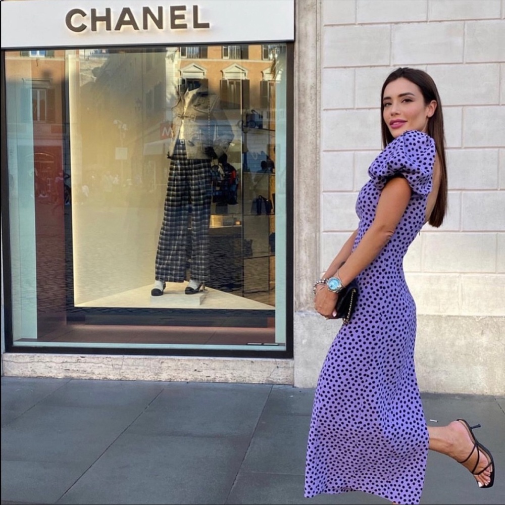 BLOGGERS FAVE 💜POLKA DOT MIDI DRESS